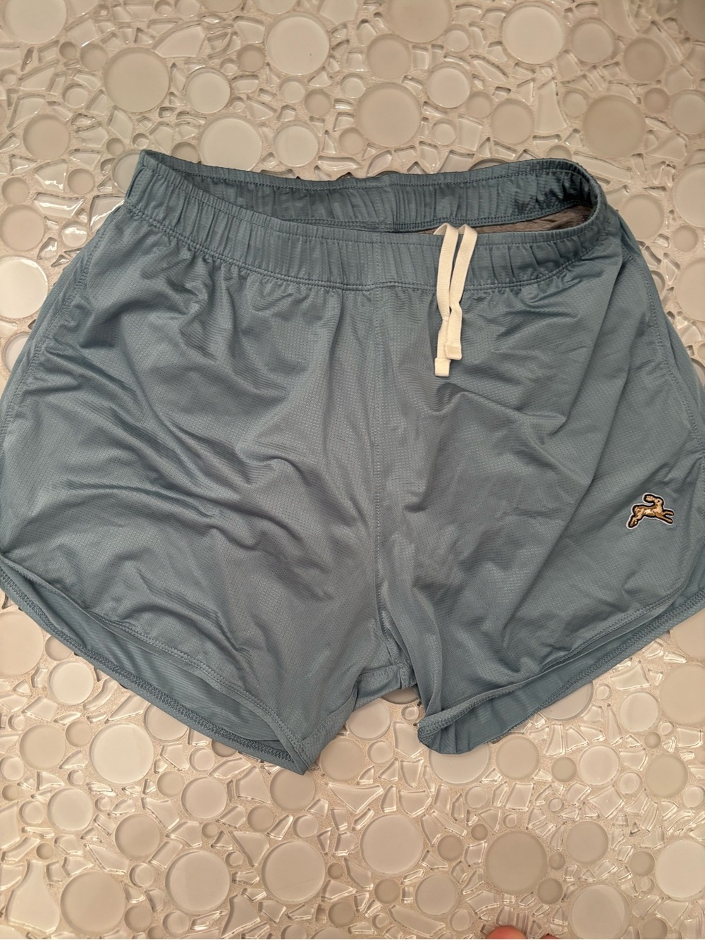 NWOT Tracksmith blue running shorts